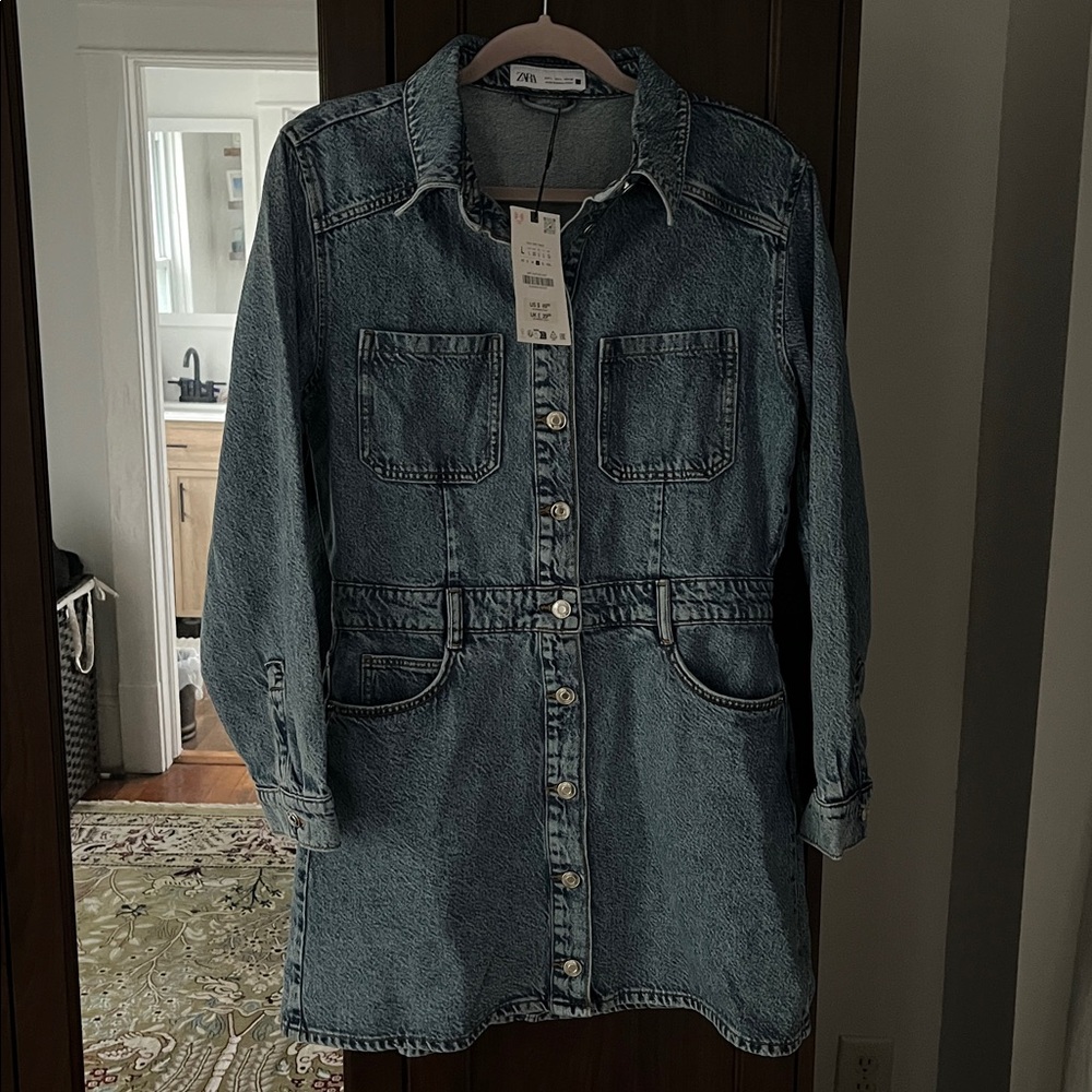 Women's Denim Long Sleeve Mini Dress